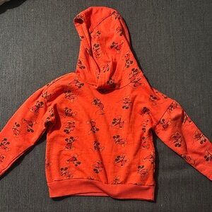 Red Hoodie with Cartoon Print